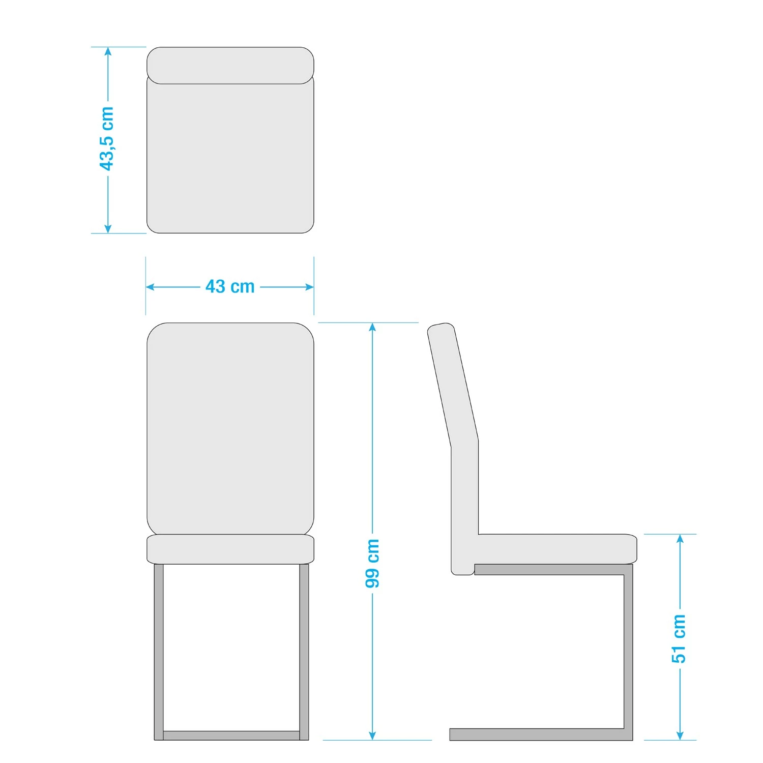 Loftscape Chaises cantilever Goldfield (lot de 2) - Noir 9 Loftscape Chaises cantilever Goldfield (lot de 2) - Noir – Image 7