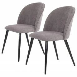 Chaises capitonnées Finnea (lot de 2) - Gris
