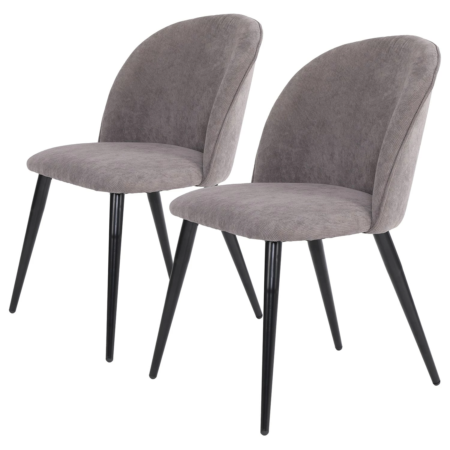 Chaises capitonnées Finnea (lot de 2) - Gris 3 Chaises capitonnées Finnea (lot de 2) - Gris