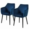 Mørteens Chaises à accoudoirs Nicholas V - Velours Kemi: Bleu foncé - Lot de 2 -Chaises Boutique 1000281668 210820 14050800007 IMAGE P000000001000281668