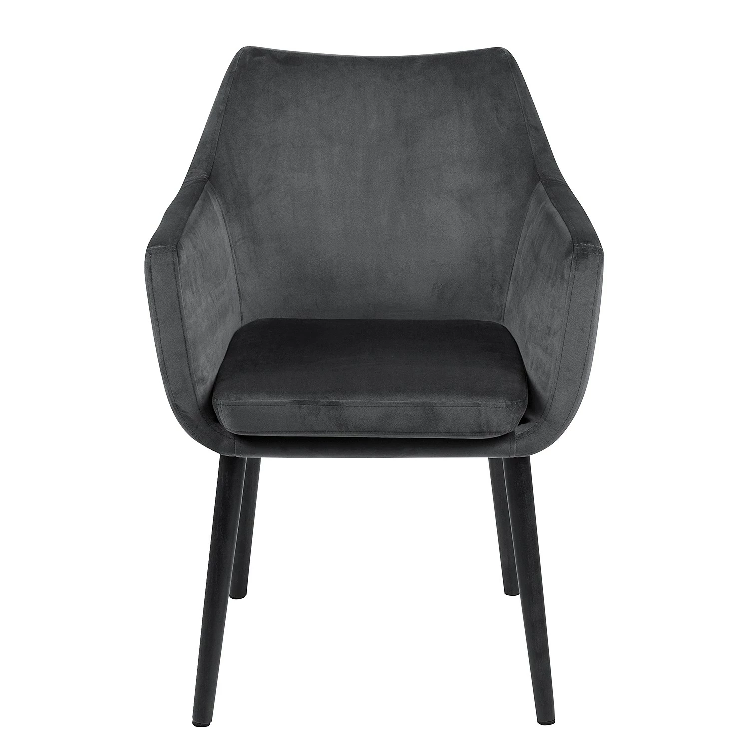 Mørteens Chaises à accoudoirs Nicholas V - Velours Kemi: Gris foncé - Lot de 2 4 Mørteens Chaises à accoudoirs Nicholas V - Velours Kemi: Gris foncé - Lot de 2 – Image 2