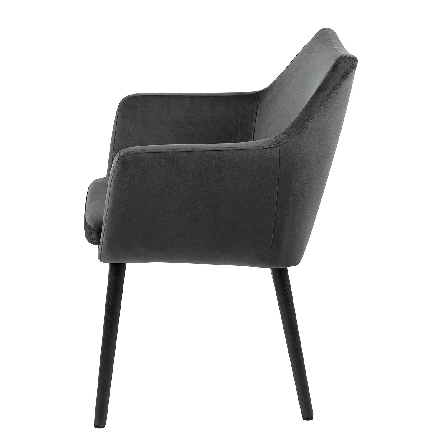 Mørteens Chaises à accoudoirs Nicholas V - Velours Kemi: Gris foncé - Lot de 2 6 Mørteens Chaises à accoudoirs Nicholas V - Velours Kemi: Gris foncé - Lot de 2 – Image 4