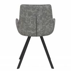 Ars manufacti Chaise à accoudoirs Cielo - Imitation cuir / Acier - Gris vintage / Noir -Chaises Boutique 1000281736 220920 050 DETAILS P000000001000281736