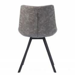 Ars manufacti Chaises Cielo (lot de 2) - Imitation cuir / Acier - Gris vintage / Noir -Chaises Boutique 1000281745 220324 050 DETAILS P000000001000281745