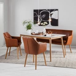 Mørteens Chaises à accoudoirs Nicholas - Cuir synthétique Aken: Cognac vintage - Lot de 2 7 Mørteens Chaises à accoudoirs Nicholas - Cuir synthétique Aken: Cognac vintage - Lot de 2 -Chaises Boutique 1000281813 210819 09251100100 MOOD DETAILS P000000001000281813 mood