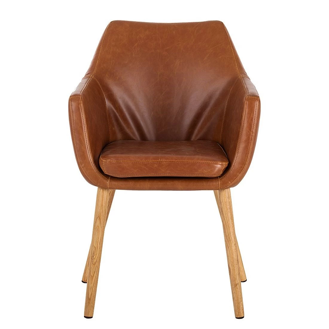 Mørteens Chaises à accoudoirs Nicholas - Cuir synthétique Aken: Cognac vintage - Lot de 2 5 Mørteens Chaises à accoudoirs Nicholas - Cuir synthétique Aken: Cognac vintage - Lot de 2 – Image 3