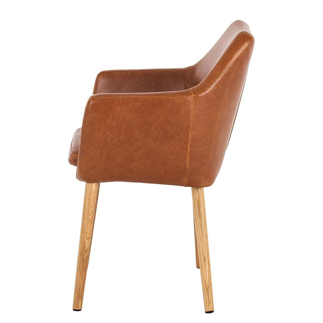 Mørteens Chaises à accoudoirs Nicholas - Cuir synthétique Aken: Cognac vintage - Lot de 2 6 Mørteens Chaises à accoudoirs Nicholas - Cuir synthétique Aken: Cognac vintage - Lot de 2 – Image 4