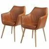 Mørteens Chaises à accoudoirs Nicholas - Cuir synthétique Aken: Cognac vintage - Lot de 2 -Chaises Boutique 1000281813 210820 14055200027 IMAGE P000000001000281813