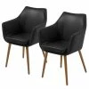 Mørteens Chaises à accoudoirs Nicholas - Cuir synthétique Aken: Noir vintage - Lot de 2