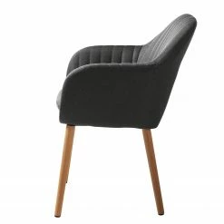 Mørteens Chaises à accoudoirs Tilanda - Tissu / Chêne massif - Tissu Cors: Gris foncé - Lot de 2 -Chaises Boutique 1000281922 210819 09374900269 DETAILS P000000001000281922