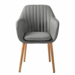 Mørteens Chaises à accoudoirs Tilanda - Tissu / Chêne massif - Tissu Cors: Granite - Lot de 2 -Chaises Boutique 1000281926 210819 09384400284 DETAILS P000000001000281926