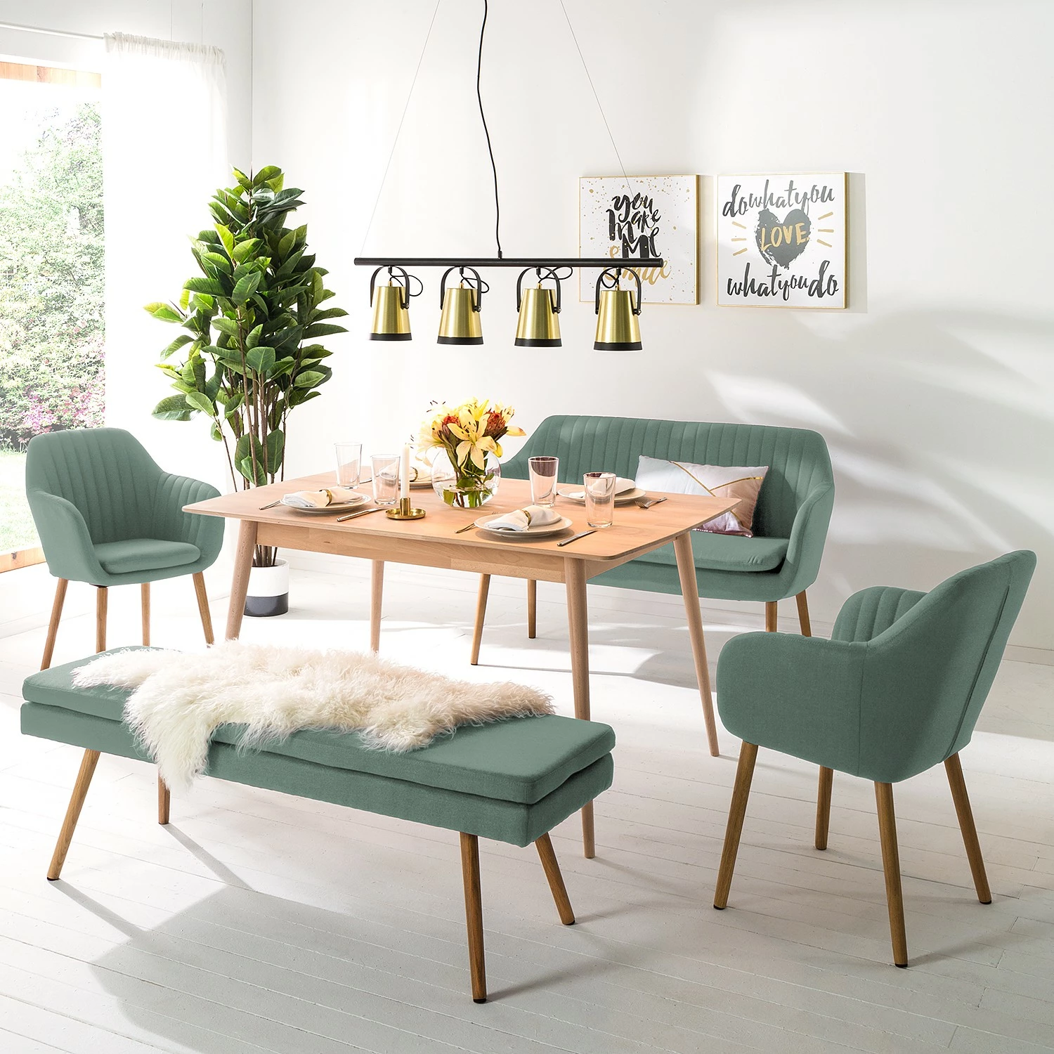 Mørteens Chaises à accoudoirs Tilanda - Tissu / Chêne massif - Tissu Cors: Gris menthe - Lot de 2 4 Mørteens Chaises à accoudoirs Tilanda - Tissu / Chêne massif - Tissu Cors: Gris menthe - Lot de 2 – Image 2