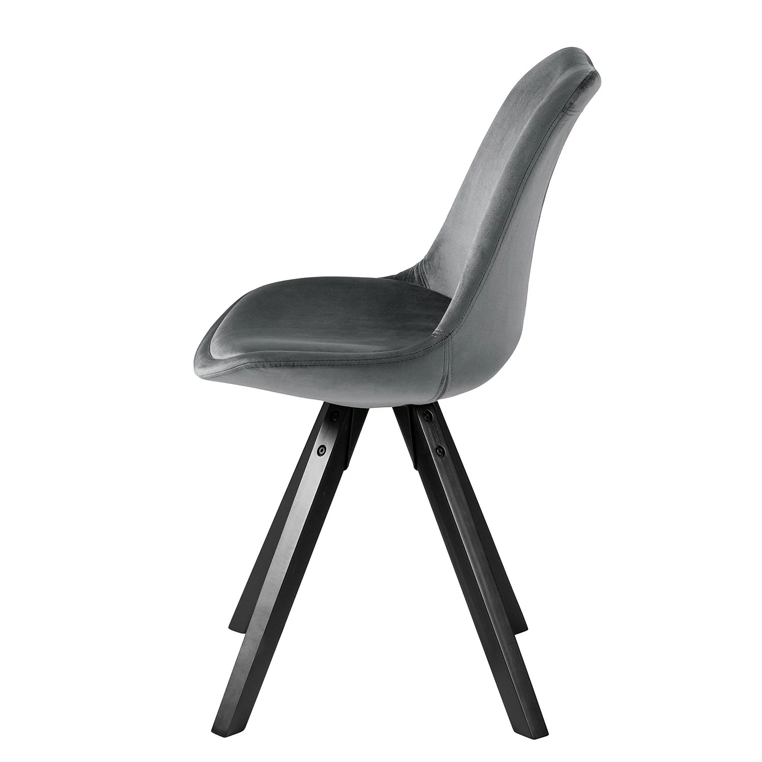 Mørteens Chaises capitonnées Aledas IV - Gris foncé - Noir - Lot de 4 6 Mørteens Chaises capitonnées Aledas IV - Gris foncé - Noir - Lot de 4 – Image 4