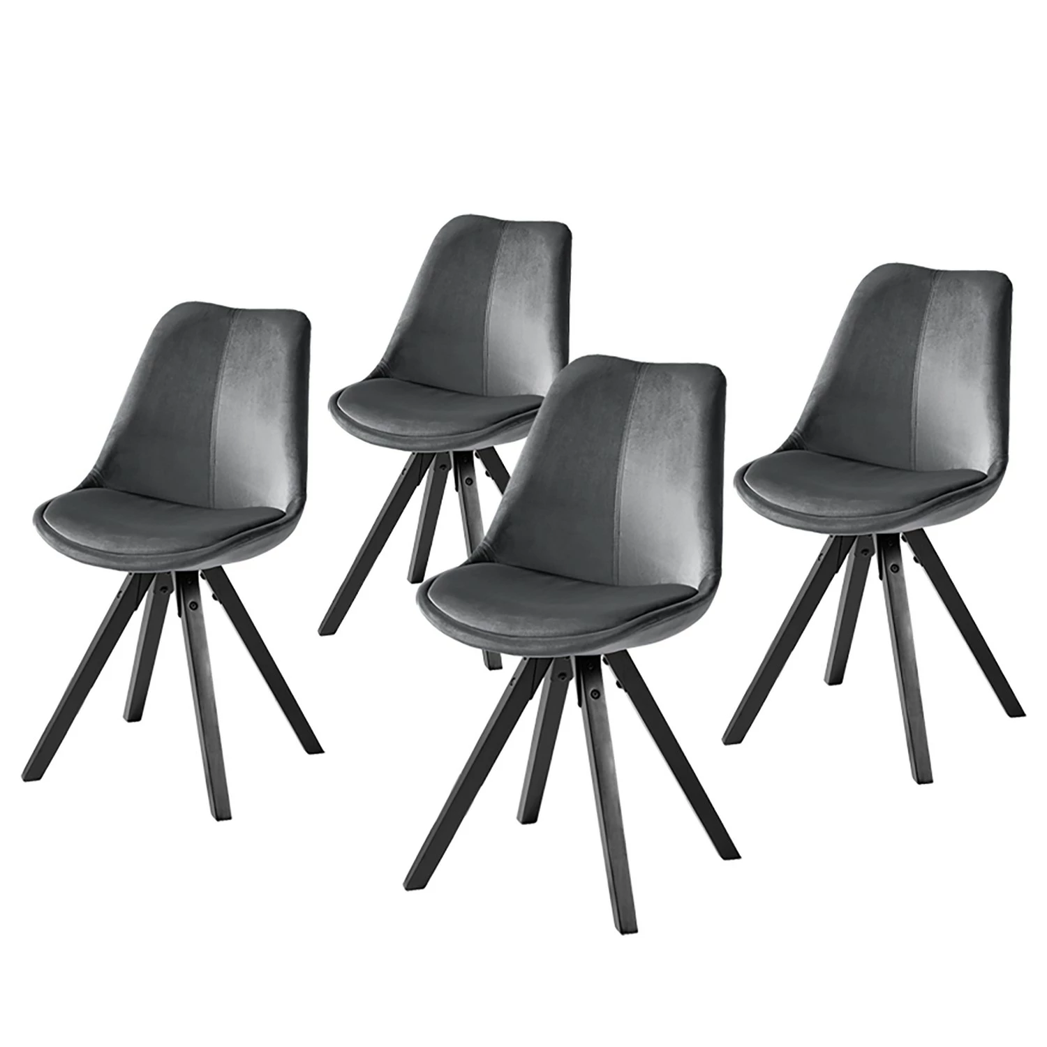 Mørteens Chaises capitonnées Aledas IV - Gris foncé - Noir - Lot de 4 3 Mørteens Chaises capitonnées Aledas IV - Gris foncé - Noir - Lot de 4