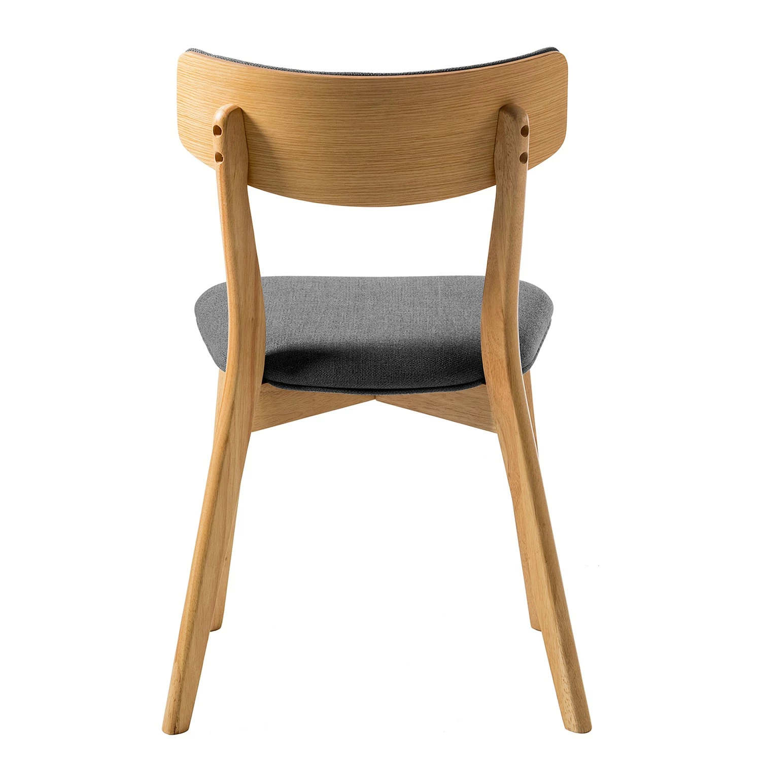 Mørteens Chaise Colson - Tissu / Hévéa massif - Gris foncé / Chêne - Lot de 4 4 Mørteens Chaise Colson - Tissu / Hévéa massif - Gris foncé / Chêne - Lot de 4 – Image 2