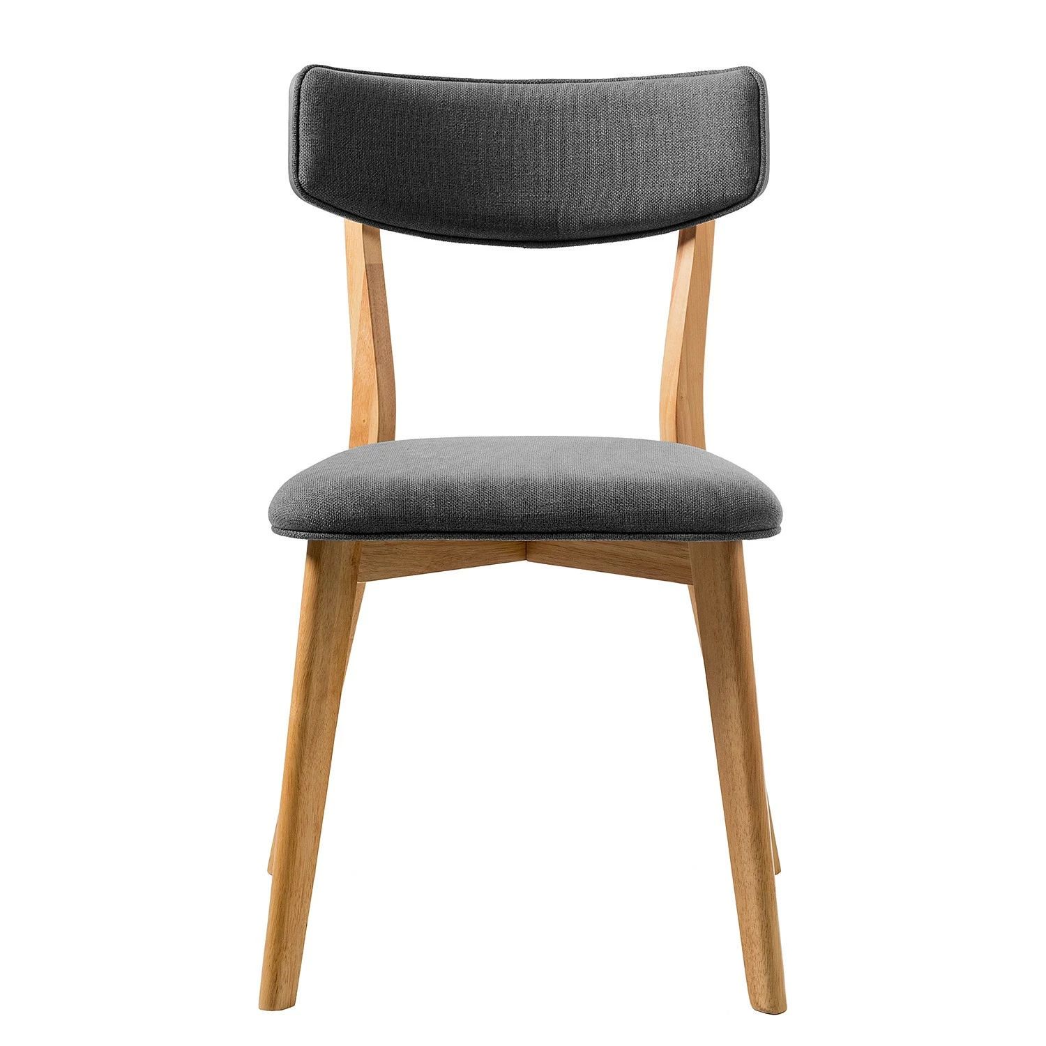 Mørteens Chaise Colson - Tissu / Hévéa massif - Gris foncé / Chêne - Lot de 4 6 Mørteens Chaise Colson - Tissu / Hévéa massif - Gris foncé / Chêne - Lot de 4 – Image 4