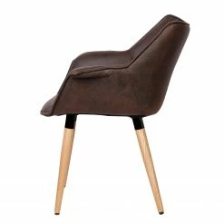 Ars manufacti Chaise à accoudoirs Kantii I - Microfibre / Chêne massif - Marron foncé vintage - Lot de 2 9 Ars manufacti Chaise à accoudoirs Kantii I - Microfibre / Chêne massif - Marron foncé vintage - Lot de 2 -Chaises Boutique 1000284154 210819 08490400012 DETAILS P000000001000284154