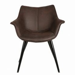 Ars manufacti Chaise à accoudoirs Kantii II - Microfibre / Métal - Microfibre Colby: Marron foncé vintage - Lot de 2 8 Ars manufacti Chaise à accoudoirs Kantii II - Microfibre / Métal - Microfibre Colby: Marron foncé vintage - Lot de 2 -Chaises Boutique 1000284160 210819 08490700035 DETAILS P000000001000284160