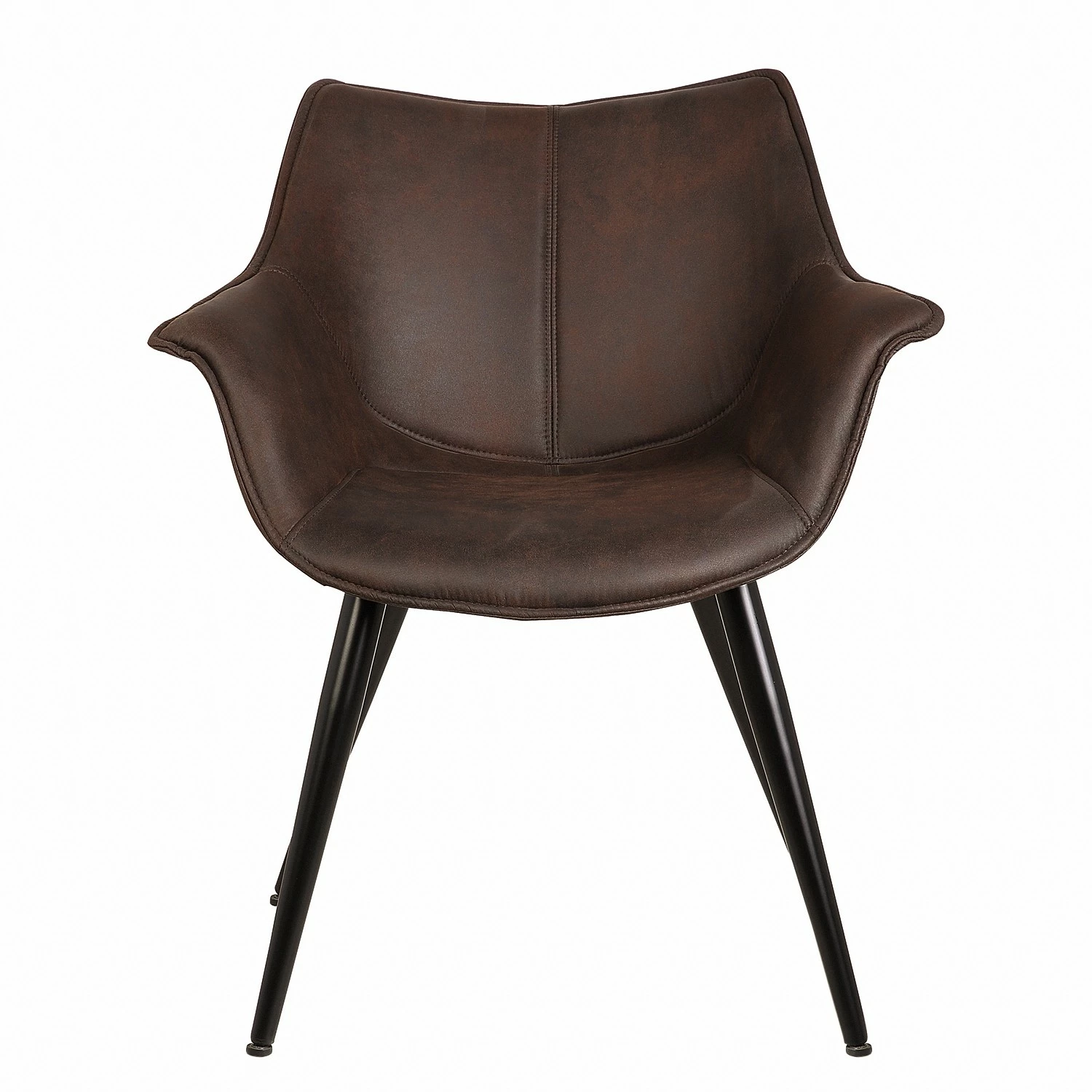 Ars manufacti Chaise à accoudoirs Kantii II - Microfibre / Métal - Microfibre Colby: Marron foncé vintage - Lot de 2 5 Ars manufacti Chaise à accoudoirs Kantii II - Microfibre / Métal - Microfibre Colby: Marron foncé vintage - Lot de 2 – Image 3