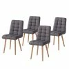 Mørteens Chaise capitonnée Doskie I - Tissu Zea: Gris foncé - Lot de 4 -Chaises Boutique 1000284200 210823 08535200194 IMAGE P000000001000284200