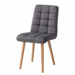 Mørteens Chaise capitonnée Doskie I - Tissu Zea: Gris foncé - Lot de 4 -Chaises Boutique 1000284200 210823 08535200196 DETAILS P000000001000284200