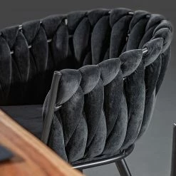 Jack & Alice Chaise à accoudoirs Feltham - Noir -Chaises Boutique 1000284292 220318 031 DETAILS P000000001000284292