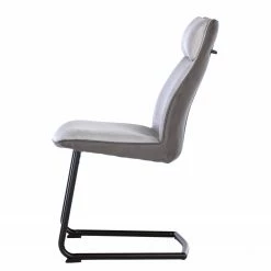 Fredriks Chaises cantilever Altoona (lot de 2) - Tissage à plat / Métal - Gris foncé et gris clair / Noir mat -Chaises Boutique 1000285150 220617 030 DETAILS P000000001000285150