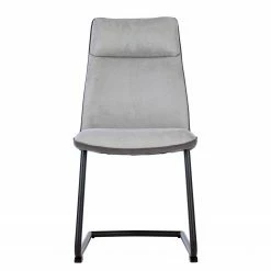 Fredriks Chaises cantilever Altoona (lot de 2) - Tissage à plat / Métal - Gris foncé et gris clair / Noir mat -Chaises Boutique 1000285150 220617 032 DETAILS P000000001000285150