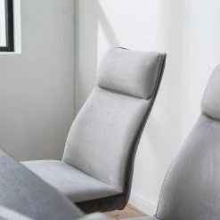 Fredriks Chaises cantilever Altoona (lot de 2) - Tissage à plat / Métal - Gris foncé et gris clair / Noir mat -Chaises Boutique 1000285150 220819 030 DETAILS P000000001000285150