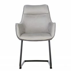 Fredriks Chaise à accoudoirs Altoona - Tissage à plat / Métal - Gris foncé et gris clair / Noir mat -Chaises Boutique 1000285151 220617 031 DETAILS P000000001000285151