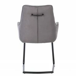 Fredriks Chaise à accoudoirs Altoona - Tissage à plat / Métal - Gris foncé et gris clair / Noir mat -Chaises Boutique 1000285151 220617 032 DETAILS P000000001000285151