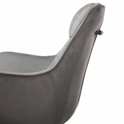 Fredriks Chaise à accoudoirs Altoona - Tissage à plat / Métal - Gris foncé et gris clair / Noir mat -Chaises Boutique 1000285151 220617 033 DETAILS P000000001000285151
