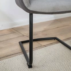 Fredriks Chaise à accoudoirs Altoona - Tissage à plat / Métal - Gris foncé et gris clair / Noir mat -Chaises Boutique 1000285151 220819 045 DETAILS P000000001000285151