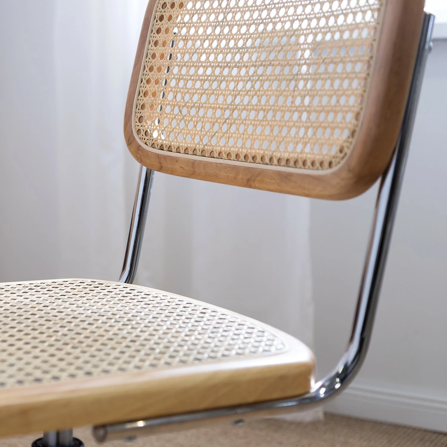 Mørteens Chaise de bureau Ramon - Rotin / Hêtre massif / Acier - Beige / Hêtre / Chrome 8 Mørteens Chaise de bureau Ramon - Rotin / Hêtre massif / Acier - Beige / Hêtre / Chrome – Image 6