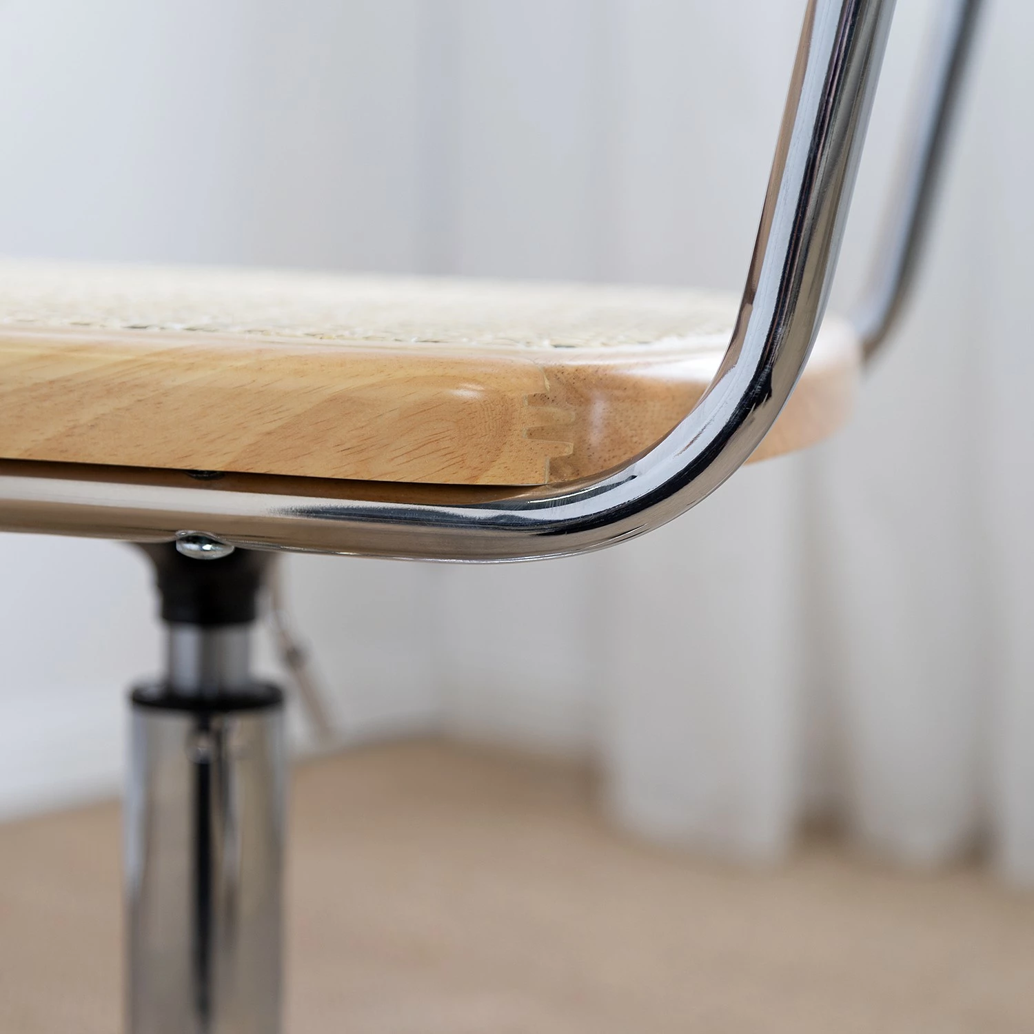 Mørteens Chaise de bureau Ramon - Rotin / Hêtre massif / Acier - Beige / Hêtre / Chrome 10 Mørteens Chaise de bureau Ramon - Rotin / Hêtre massif / Acier - Beige / Hêtre / Chrome – Image 8