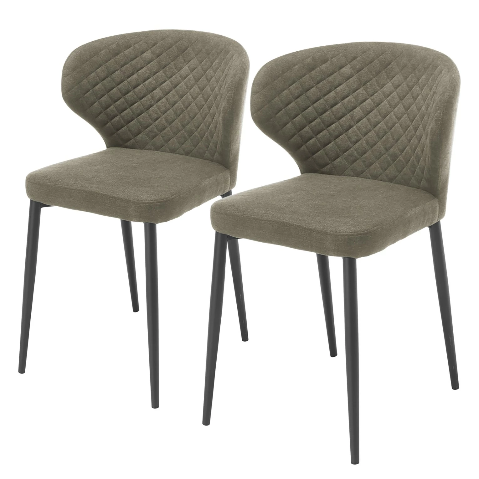 Ars manufacti Chaises Tingley (lot de 2) - Tissu / Métal - Taupe / Noir 3 Ars manufacti Chaises Tingley (lot de 2) - Tissu / Métal - Taupe / Noir