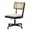 Mørteens Fauteuil de bureau Davik - Tissu / Frêne massif / Rotin - Crème / Frêne noir / Noir -Chaises Boutique 1000288169 220610 010 IMAGE P000000001000288169