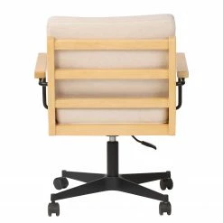 Mørteens Fauteuil de bureau David - Tissu / Chêne massif / Métal - Crème / Chêne / Noir -Chaises Boutique 1000288171 220610 045 DETAILS P000000001000288171