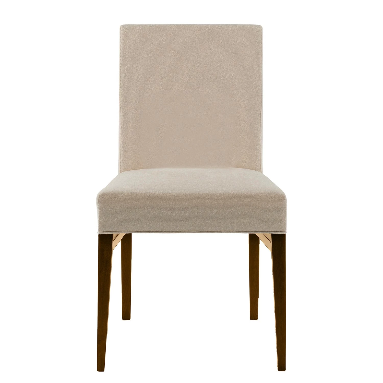 Red Living Chaise capitonnée Camillas II (lot de 2) - Tissu structuré / Hêtre massif- Beige / Imitation noyer 5 Red Living Chaise capitonnée Camillas II (lot de 2) - Tissu structuré / Hêtre massif- Beige / Imitation noyer – Image 3