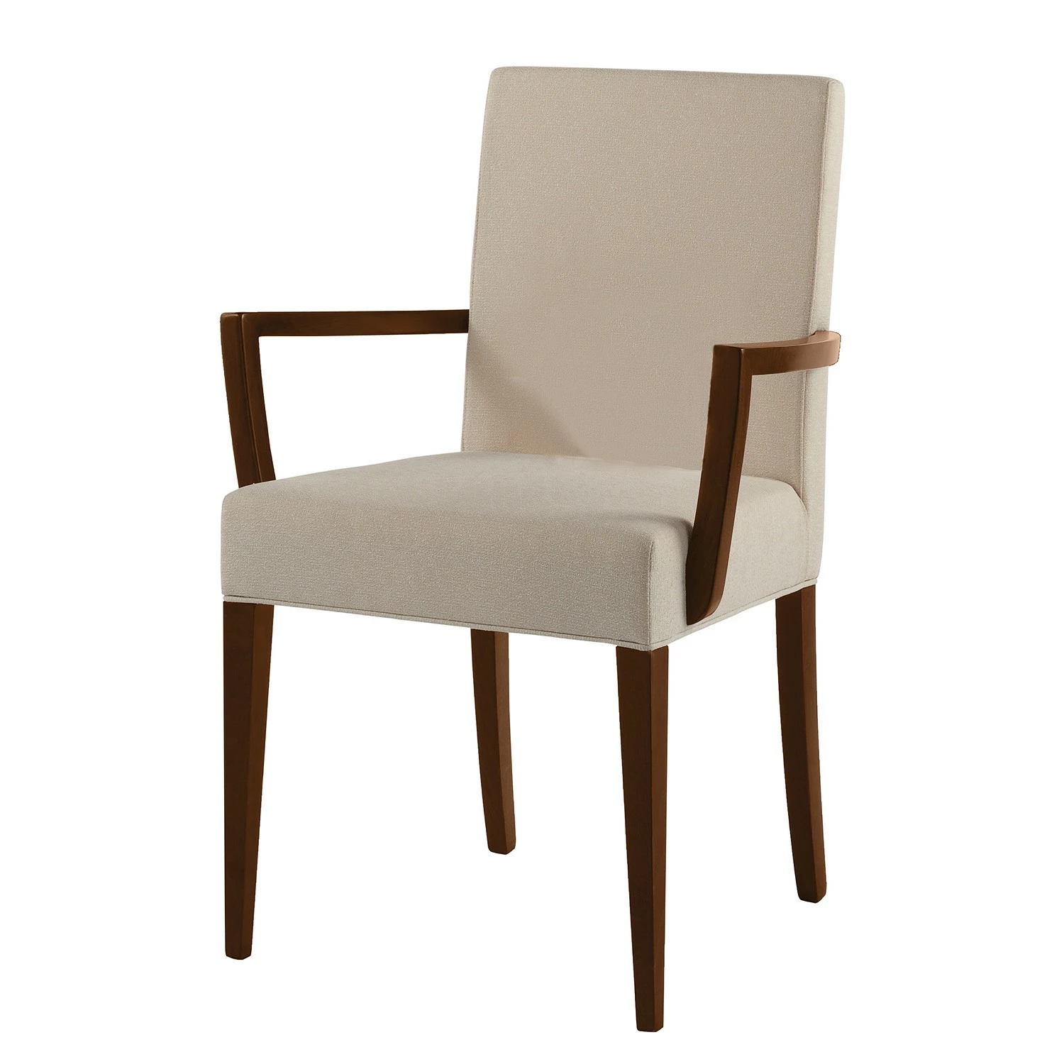 Red Living Chaise à accoudoirs Camillas II - Tissu structuré / Hêtre massif- Beige / Imitation noyer 3 Red Living Chaise à accoudoirs Camillas II - Tissu structuré / Hêtre massif- Beige / Imitation noyer