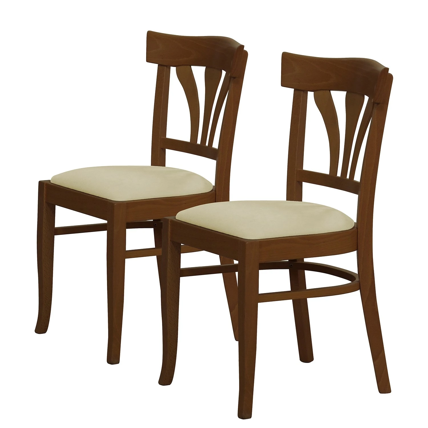 Red Living Chaises Brading II (lot de 2) - Tissu structuré / Hêtre massif- Beige / Imitation noyer 3 Red Living Chaises Brading II (lot de 2) - Tissu structuré / Hêtre massif- Beige / Imitation noyer