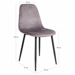 Red Living Chaises Renty II (lot de 2) - Gris - Noir -Chaises Boutique 1000299404 211012 134455000578 SKETCH DETAILS P000000001000299404 sketch