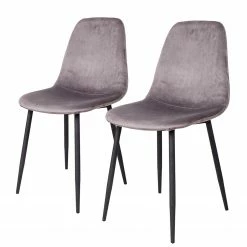 Red Living Chaises Renty II (lot de 2) - Gris - Noir