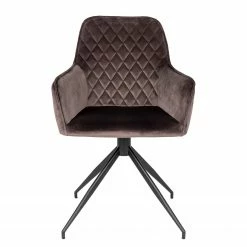 Red Living Chaise à accoudoirs Colachel II - Velours / Acier - Marron / Noir -Chaises Boutique 1000299405 211012 134455000114 DETAILS P000000001000299405