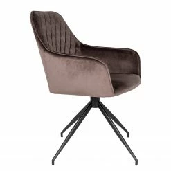 Red Living Chaise à accoudoirs Colachel II - Velours / Acier - Marron / Noir -Chaises Boutique 1000299405 211012 134455000116 DETAILS P000000001000299405