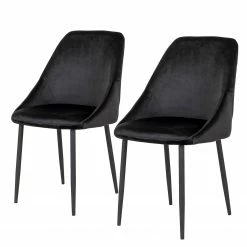 Red Living Chaises capitonnées Halley II (lot de 2) - Noir