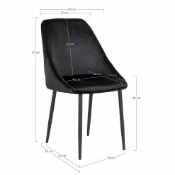 Red Living Chaises capitonnées Halley II (lot de 2) - Noir -Chaises Boutique 1000299421 220131 083302000500 SKETCH DETAILS P000000001000299421 sketch
