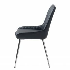 Red Living Chaises capitonnées Dela III (lot de 2) - Imitation cuir / Fer - Noir / Chrome -Chaises Boutique 1000303597 211117 16473800065 DETAILS P000000001000303597