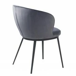 Red Living Chaise à accoudoirs Cheia II - Velours / Fer - Gris clair / Noir -Chaises Boutique 1000303607 211117 164740000123 DETAILS P000000001000303607