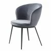 Red Living Chaise à accoudoirs Cheia II - Velours / Fer - Gris clair / Noir -Chaises Boutique 1000303607 211117 16474000098 IMAGE P000000001000303607